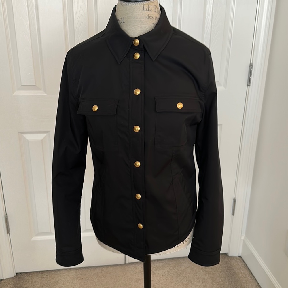 COPY - Escada Sport Black jacket with gold snaps. Size 36.